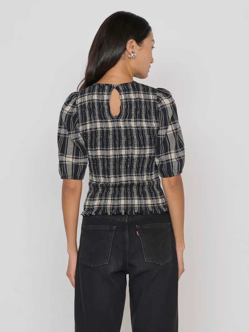 Cheryl Top in Plaid Rigato