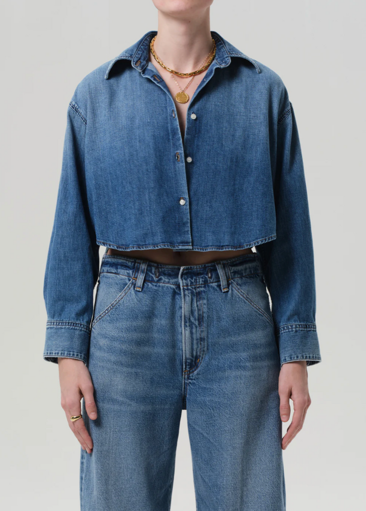 Ana Cropped Shirt in Somerset