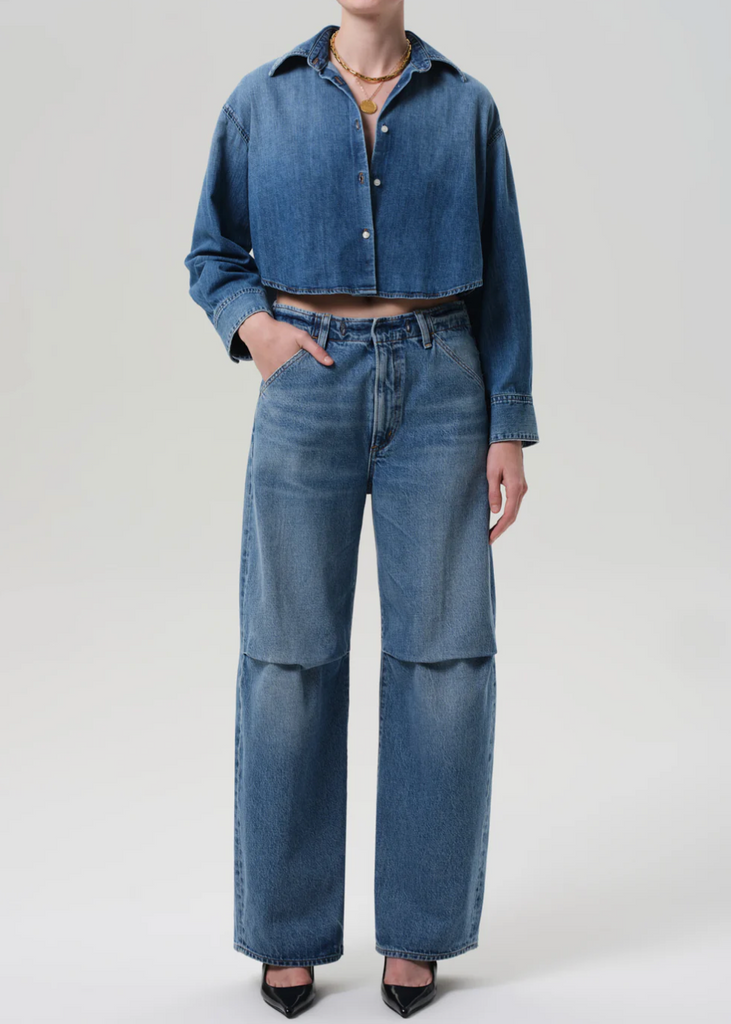 Ana Cropped Shirt in Somerset