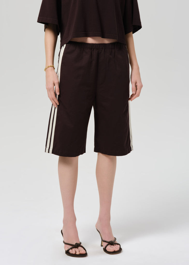 Anais Pull On Track Short in Chocolate