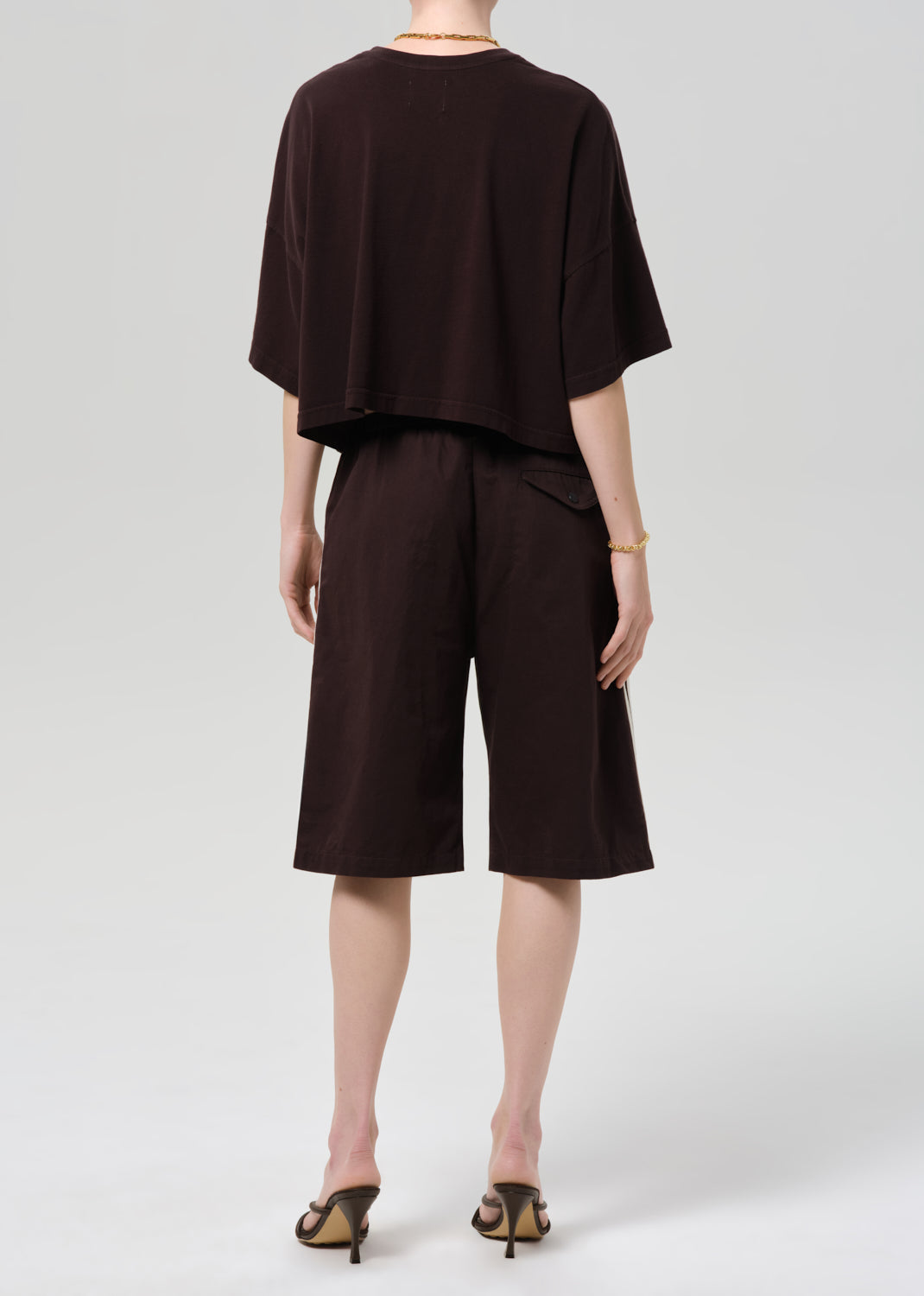 Anais Pull On Track Short in Chocolate