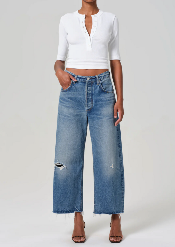 Ayla Raw Hem Crop in Solano