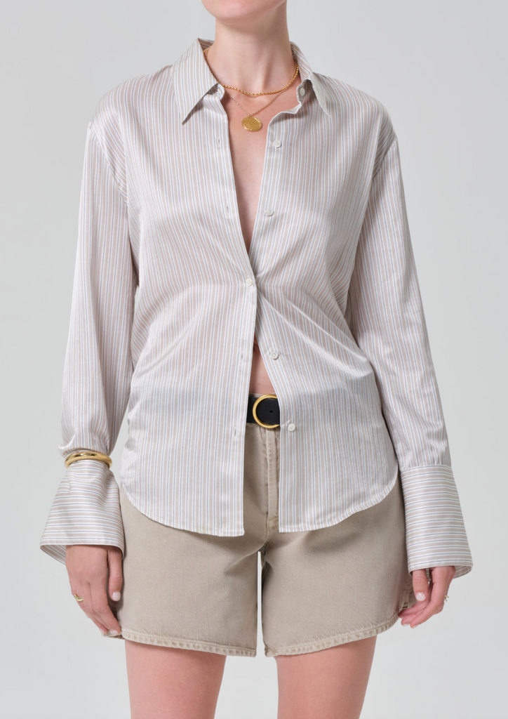 Camilia Shirt in Sandstone Stripe