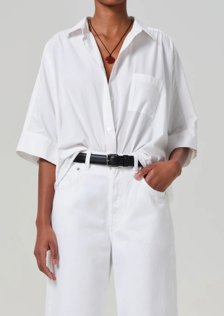 Claire Origami Shirt in Optic White