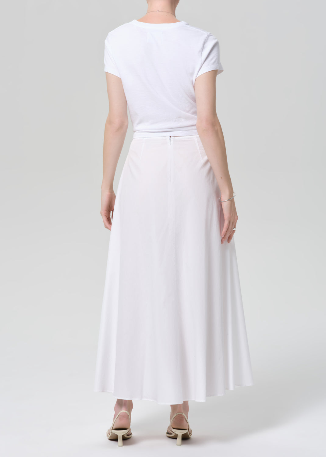 Emi Poplin Skirt in Optic White