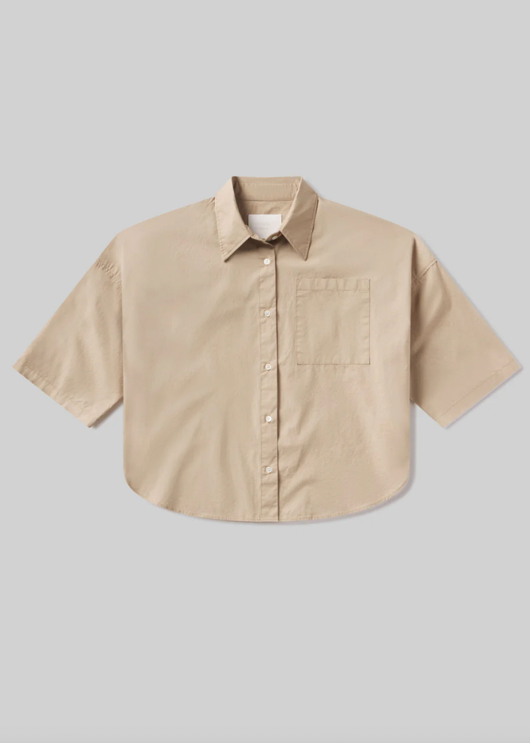 Frances Cropped Cape Button Up In Catalina
