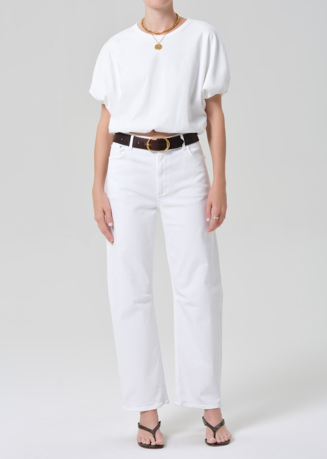 Gia Bubble Tee in Soft White