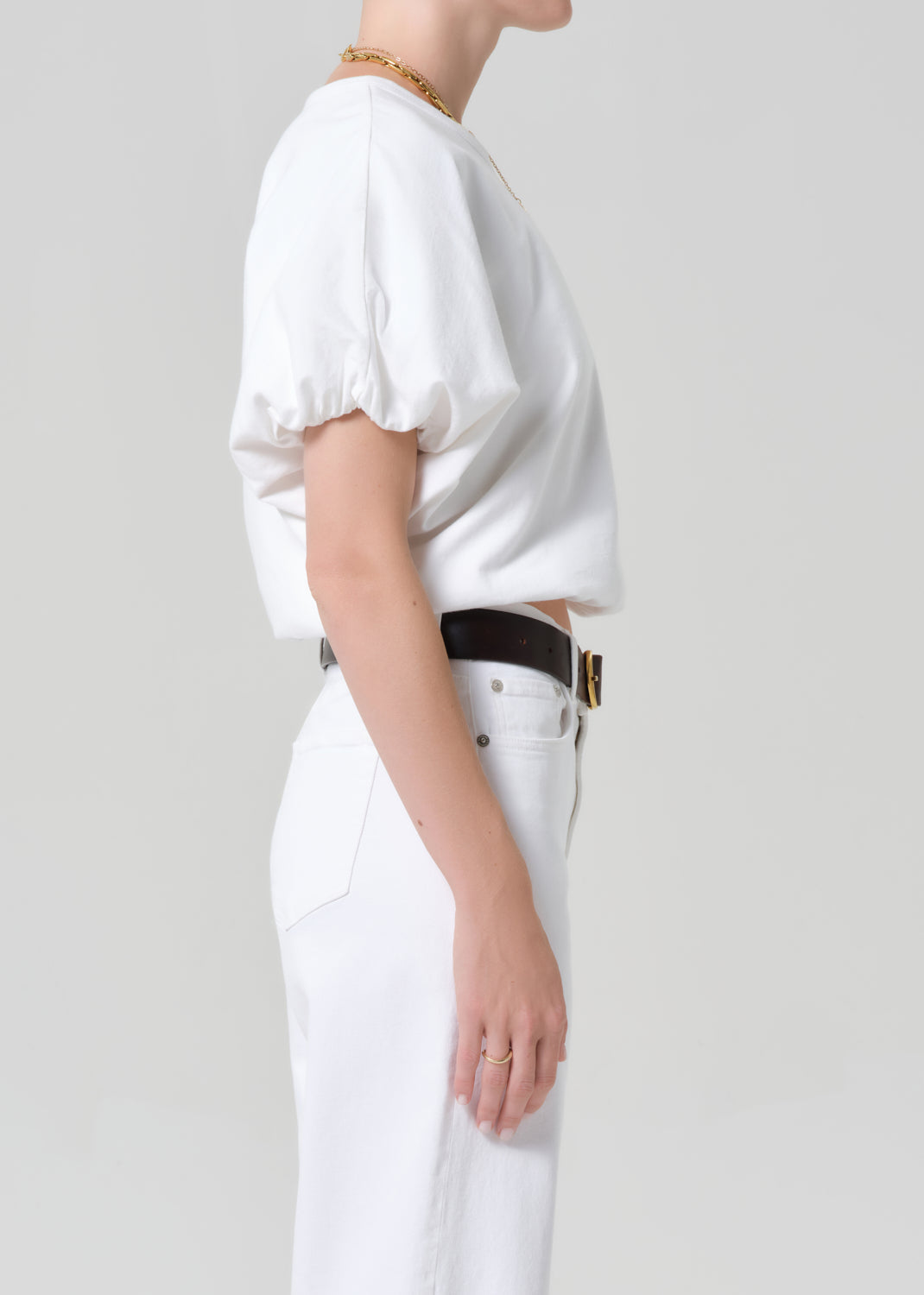 Gia Bubble Tee in Soft White