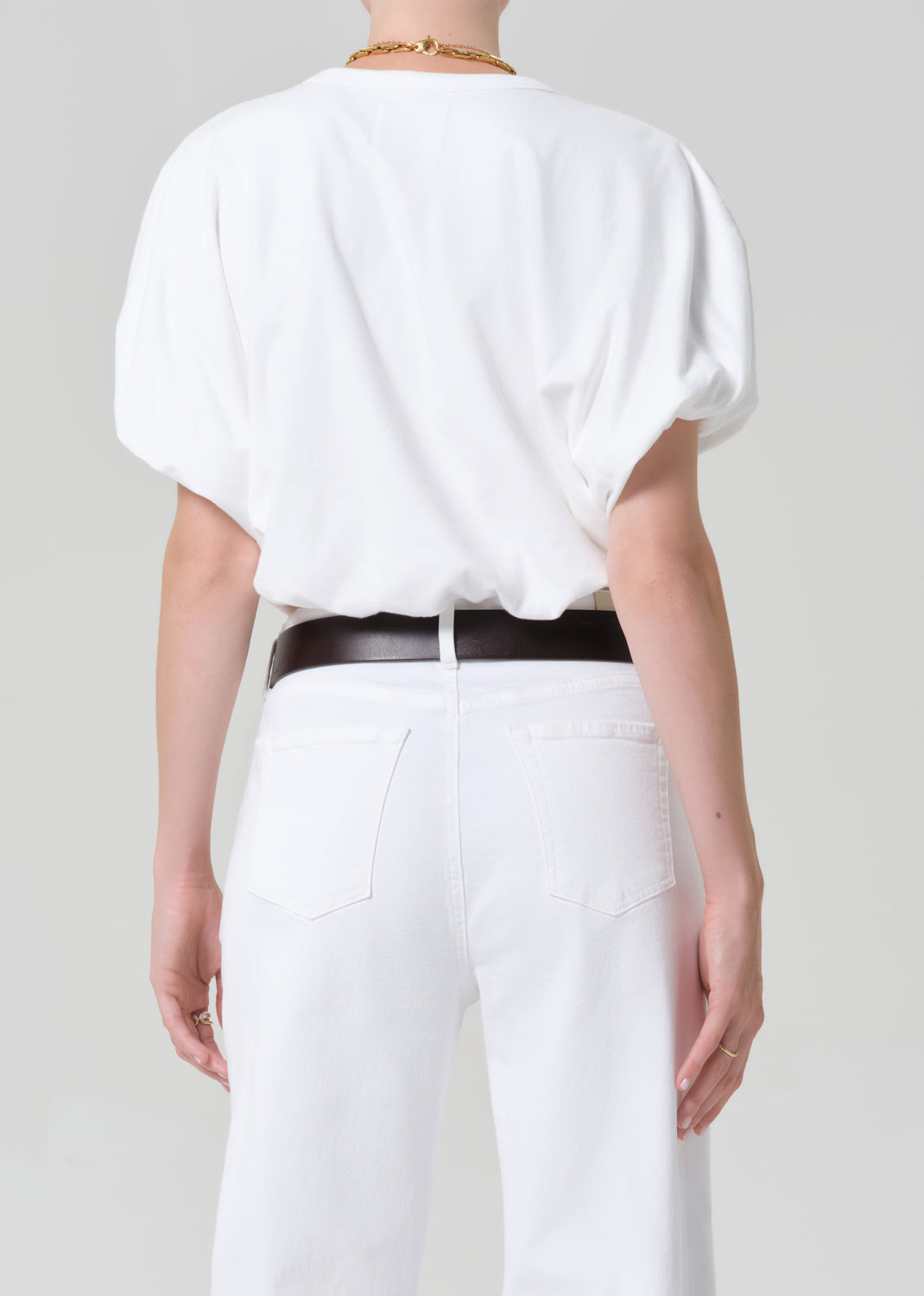 Gia Bubble Tee in Soft White