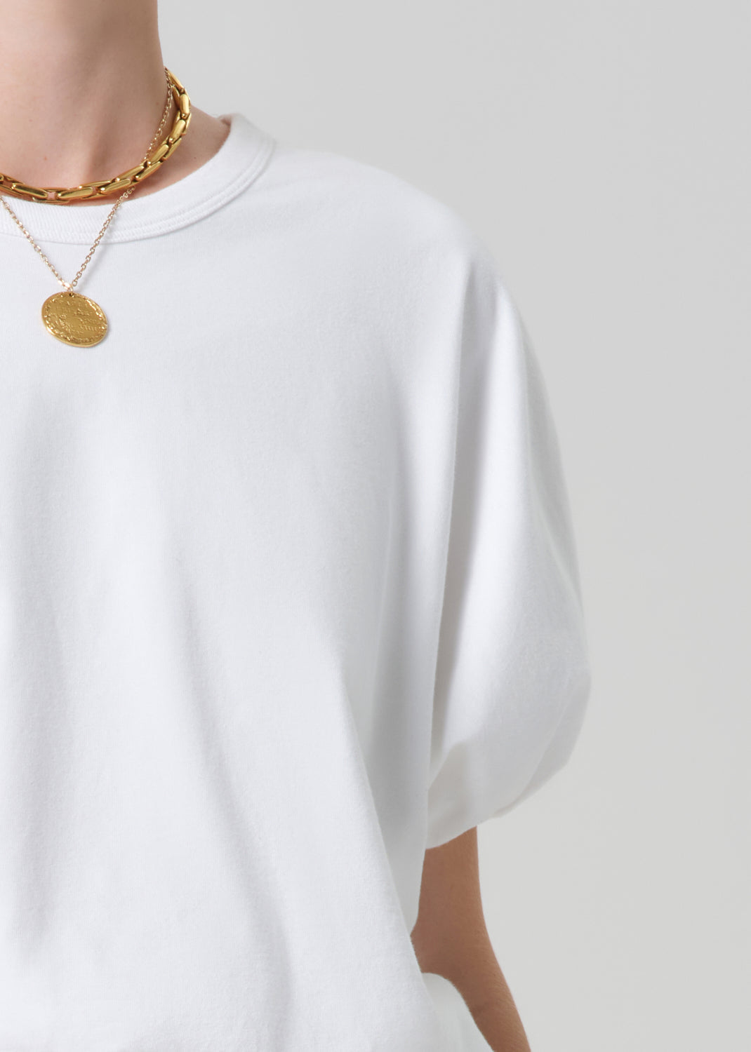 Gia Bubble Tee in Soft White