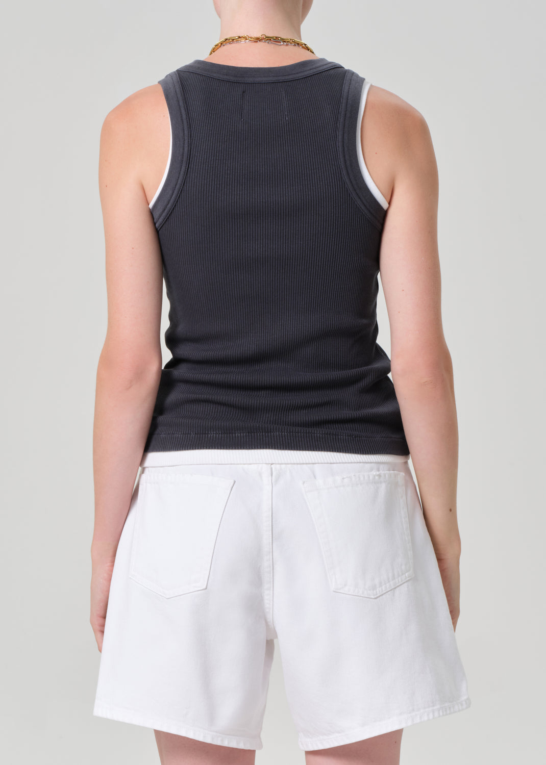 Isabel Rib Tank in Charcoal Mineral