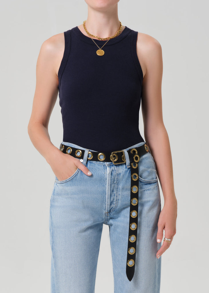 Isabel Rib Tank in Navy