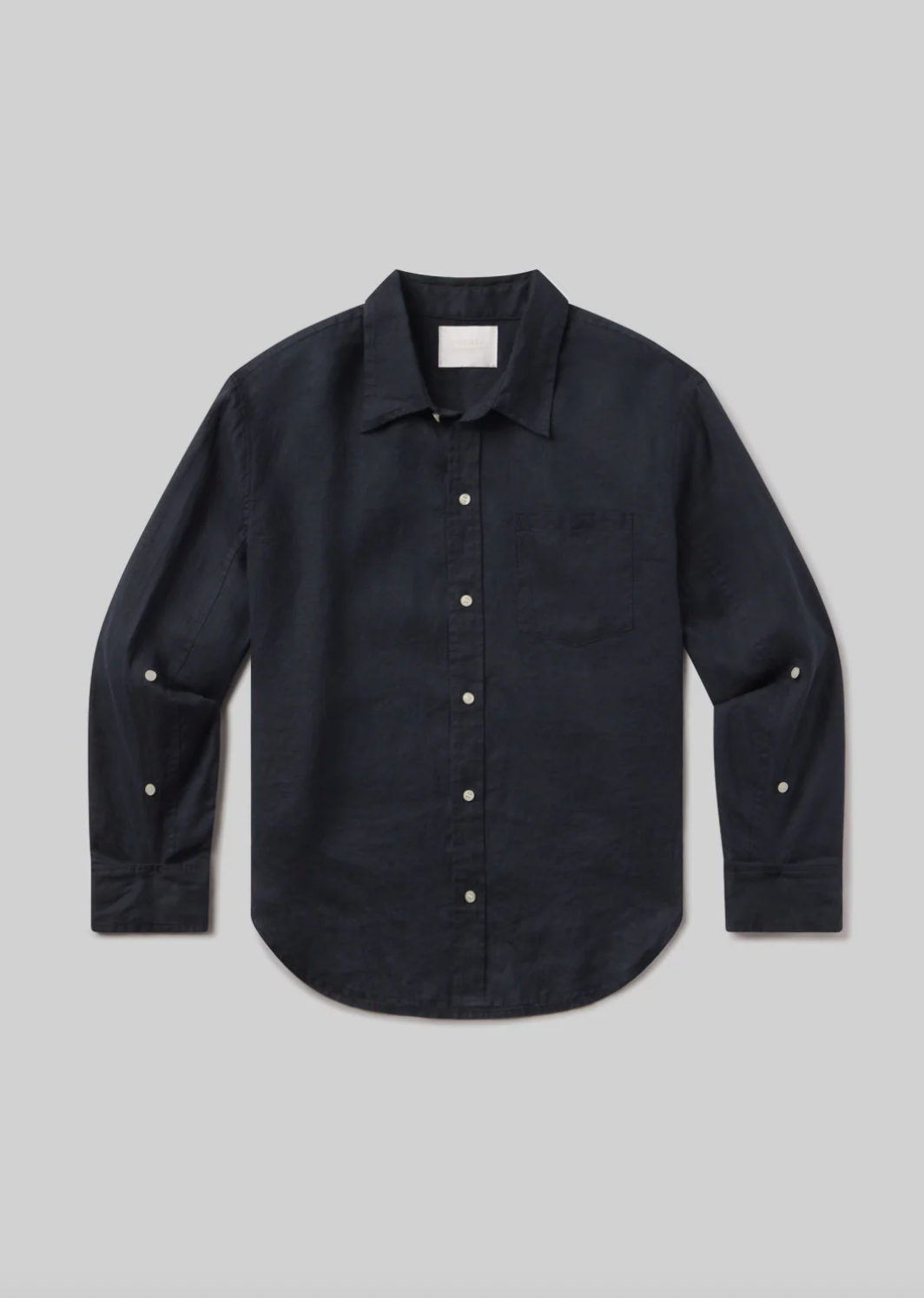 Kayla Shrunken Linen Shirt in True Navy
