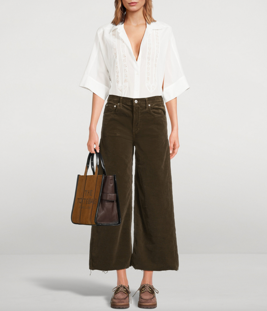 Lyra Wide Leg Crop Corduroy in Costes