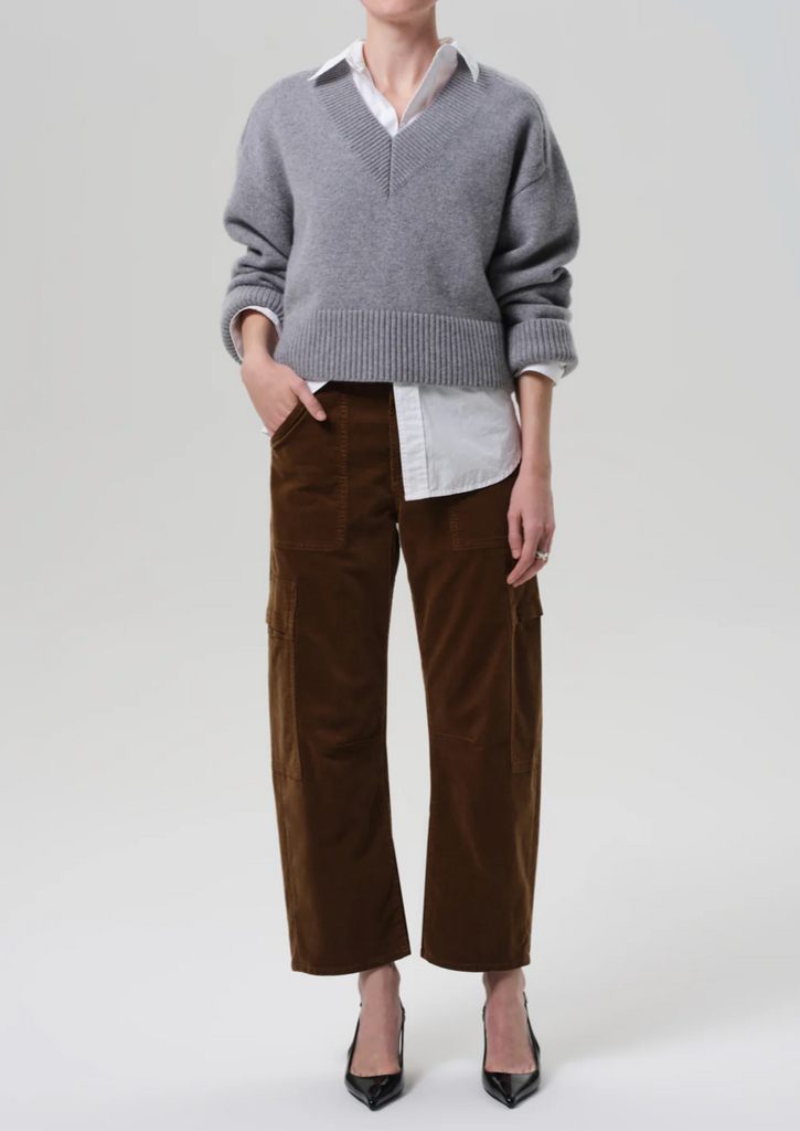 Marcelle Low Slung Easy Cargo Corduroy in Manuka