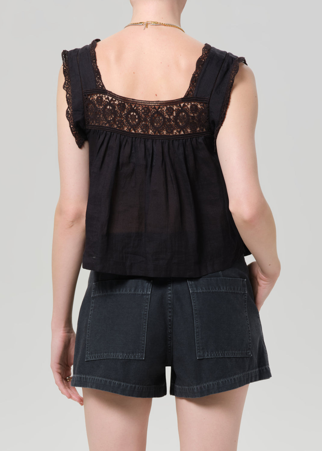 Mia Embroidered Top in Black