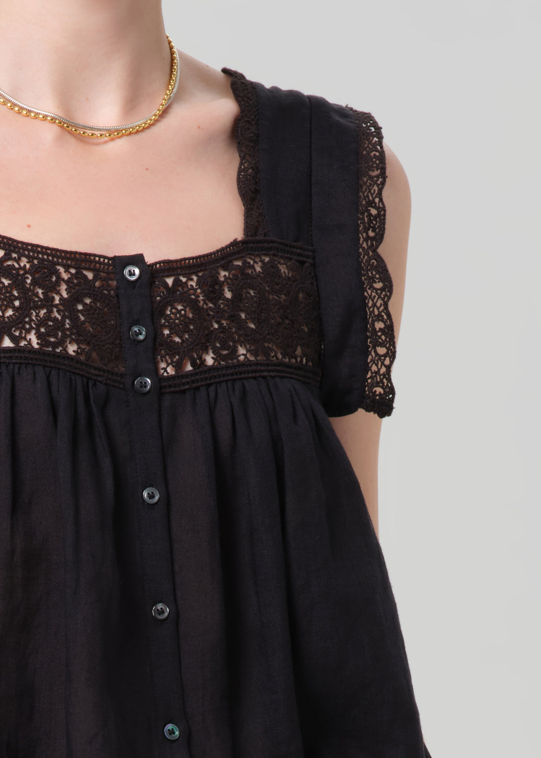 Mia Embroidered Top in Black