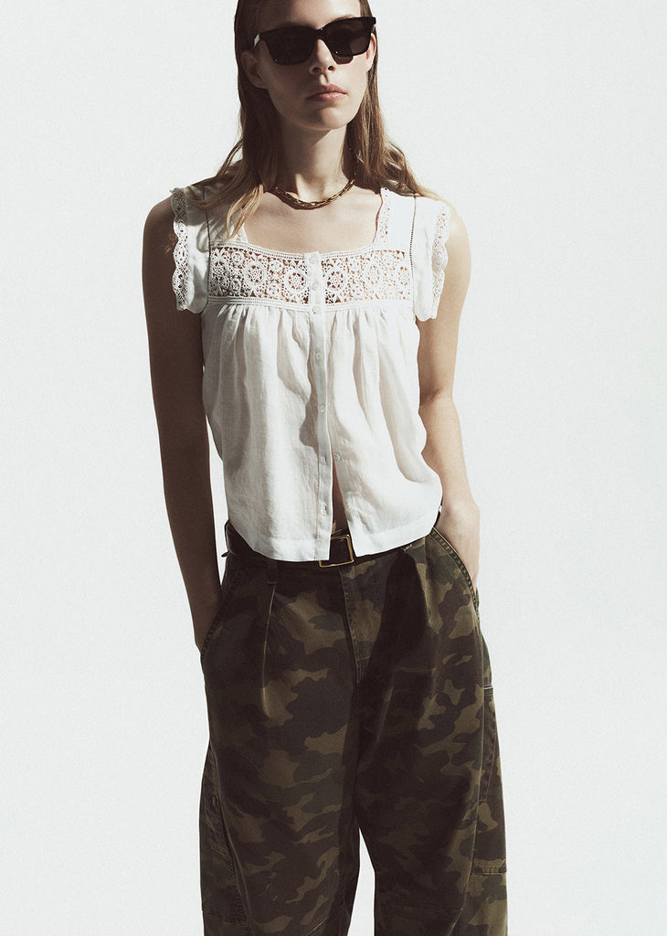 Mia Embroidered Top in White