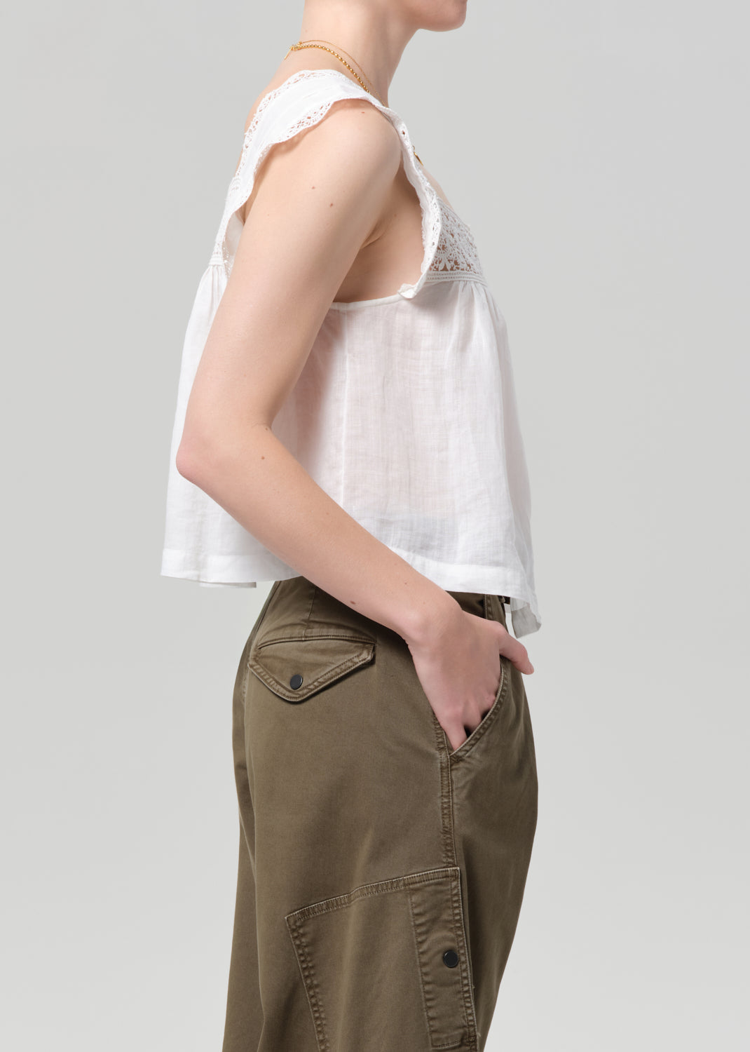 Mia Embroidered Top in White