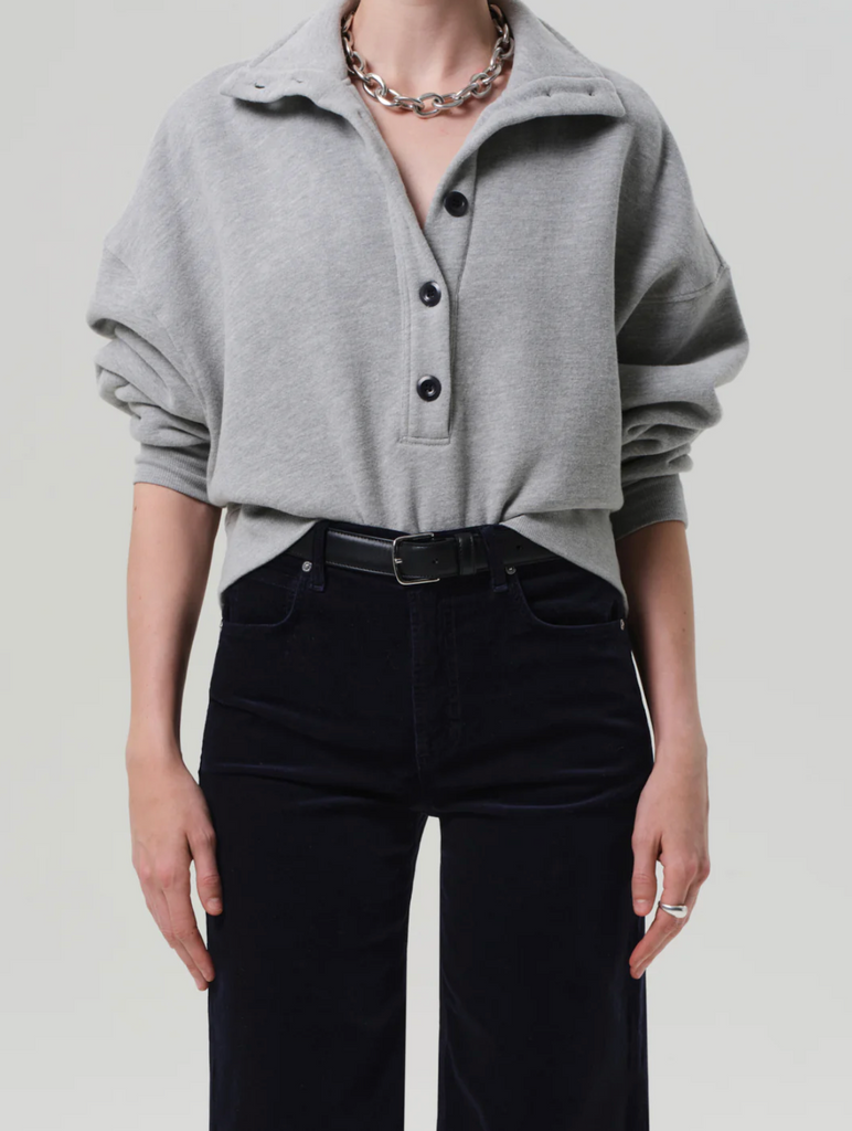 Mirelle Funnel Neck in Heather Grey