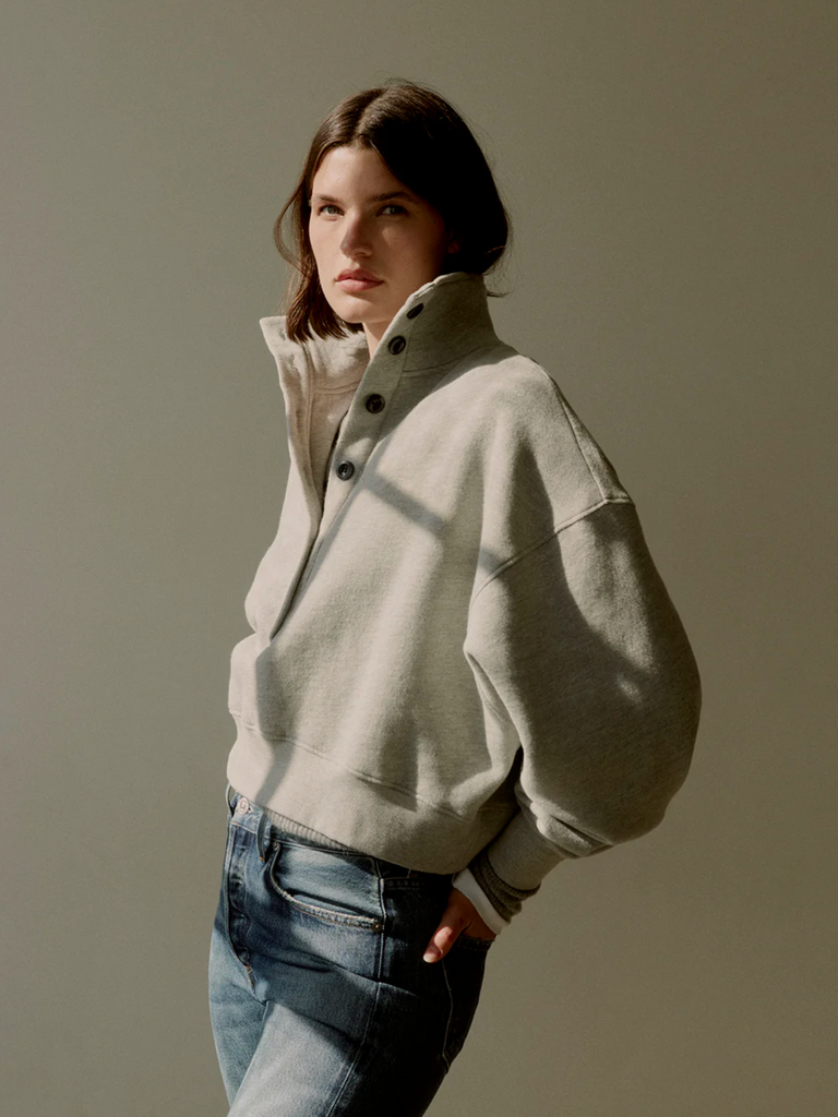 Mirelle Funnel Neck in Heather Grey