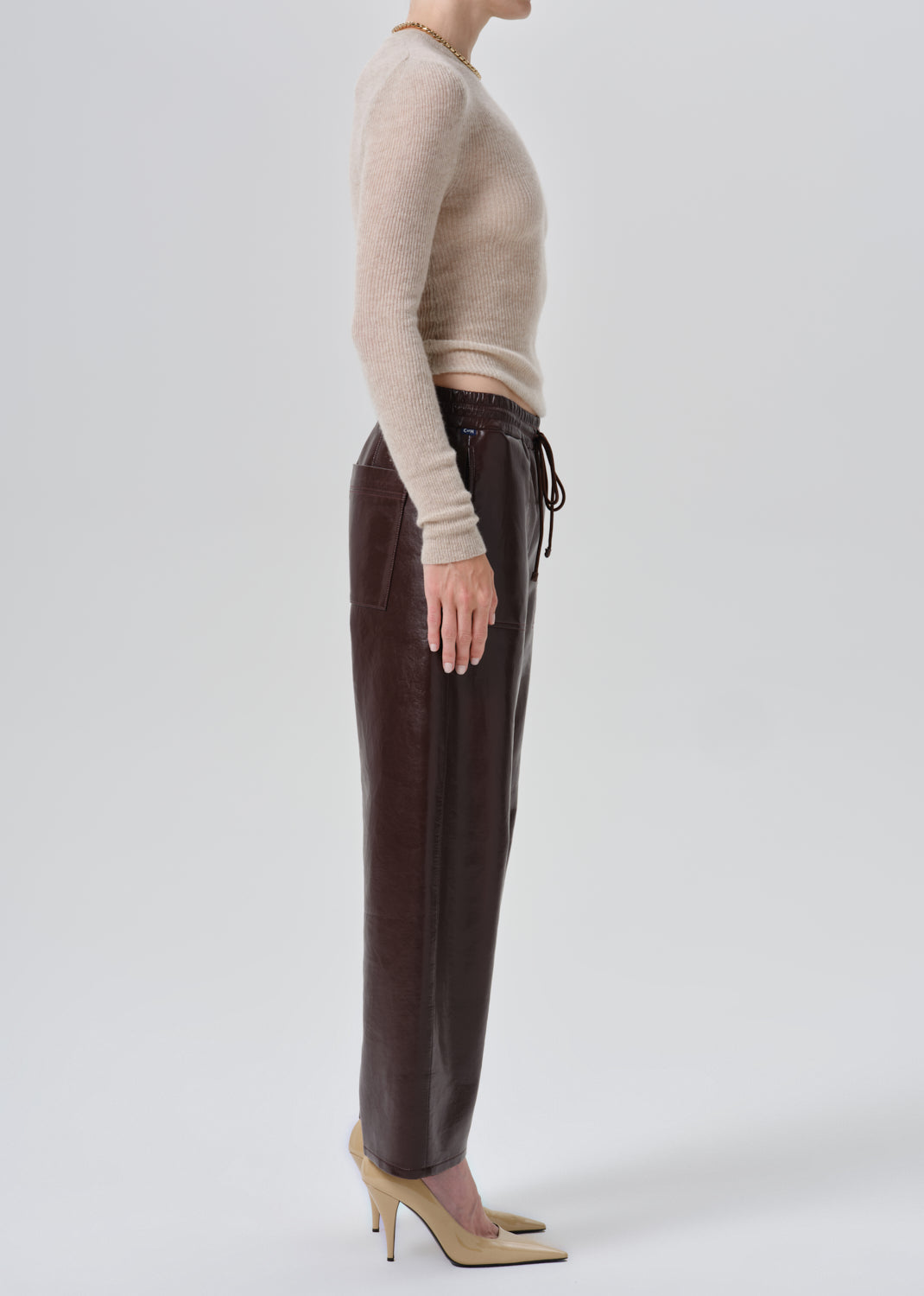 Rework Recycled Leather Pull On in Burgundy