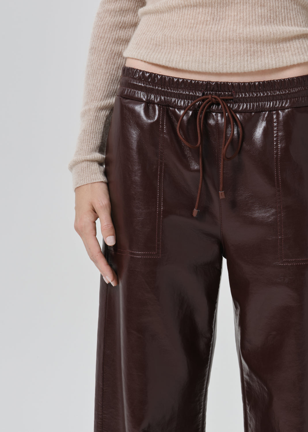 Rework Recycled Leather Pull On in Burgundy