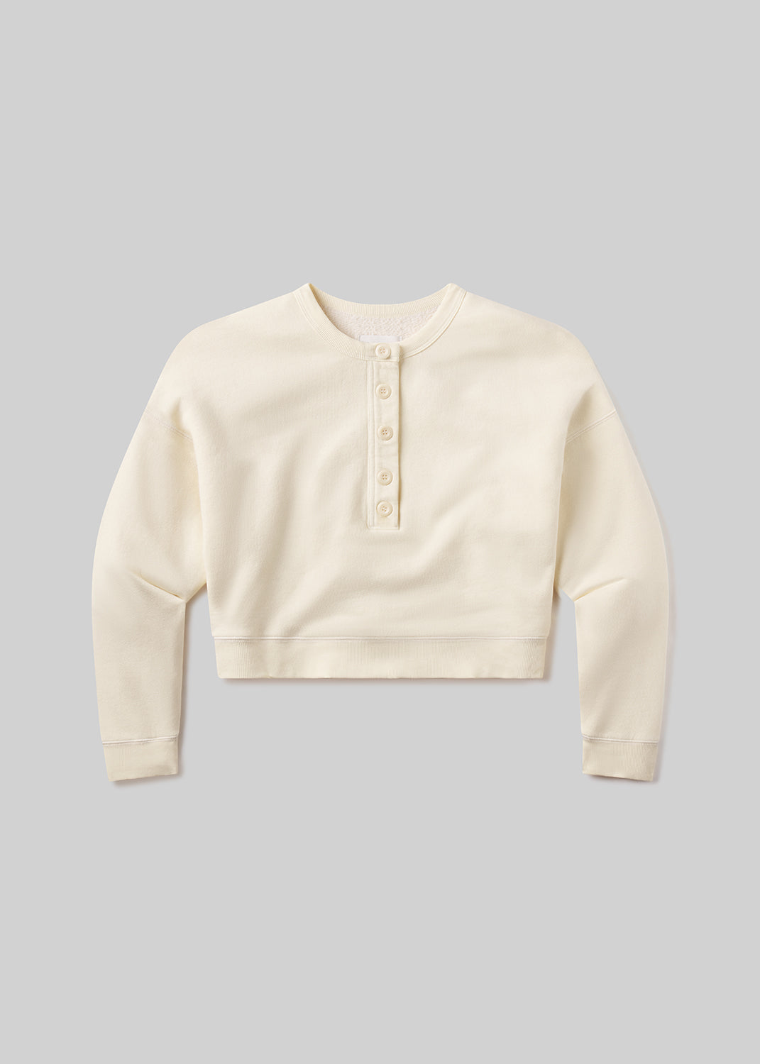Rhomboid Henley in Cream