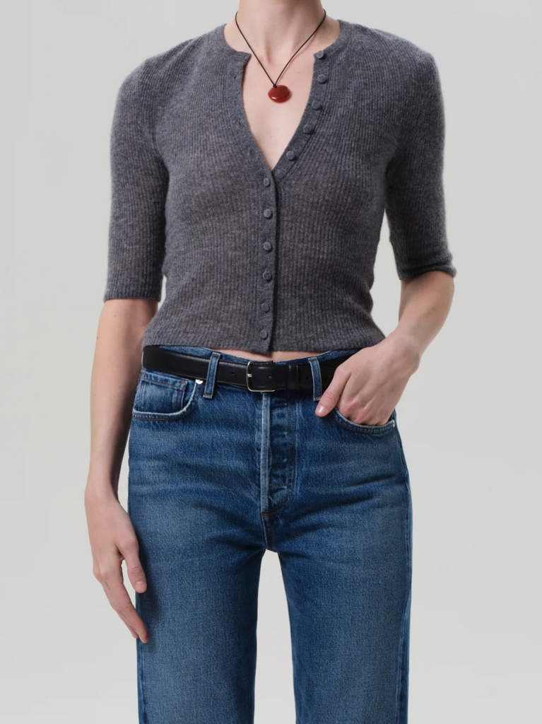 Tabitha Cardigan in Charcoal Heather