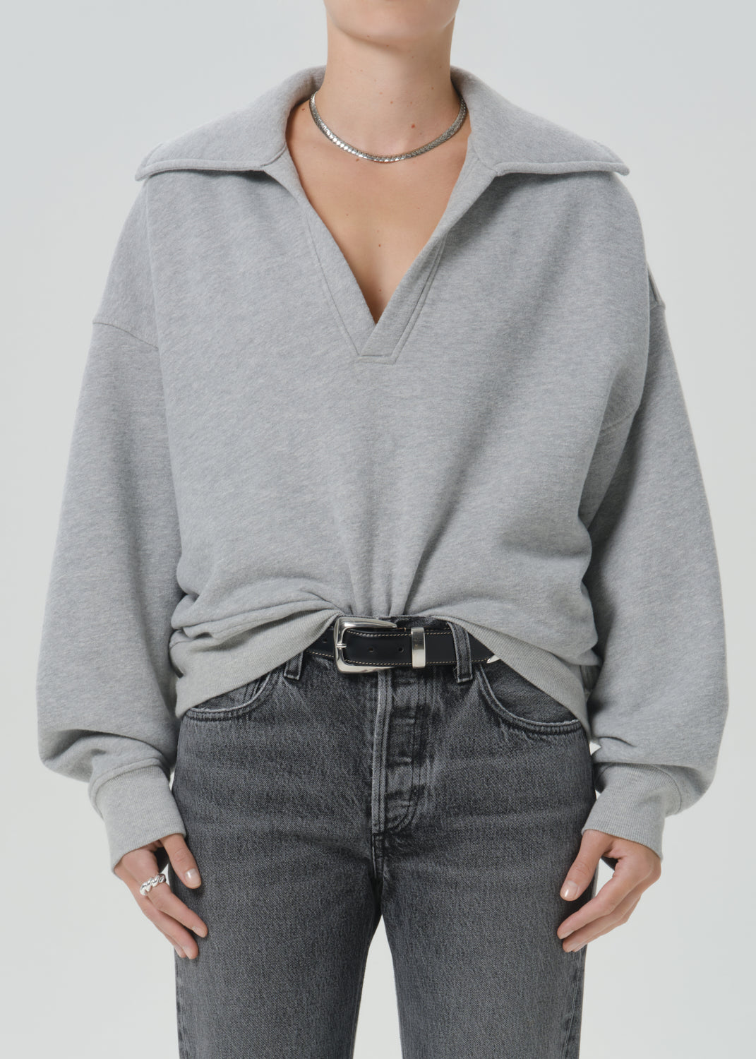 Trapeze Pullover in Heather Grey