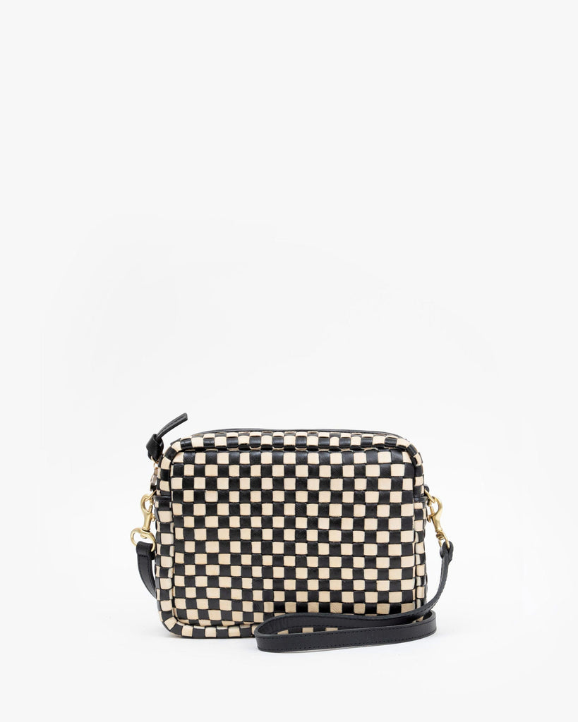 Midi Sac in Black/Cream Woven Checker