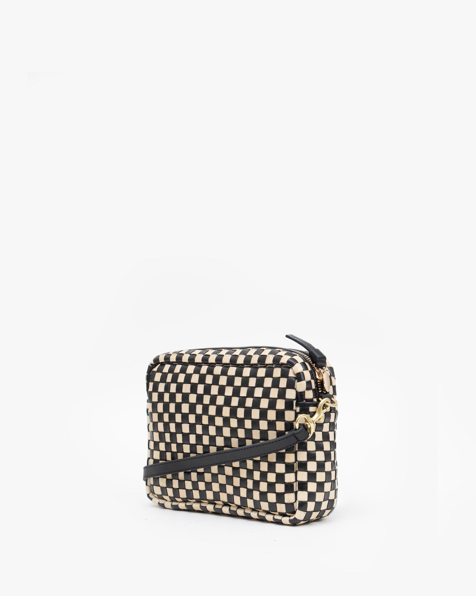 Midi Sac in Black/Cream Woven Checker