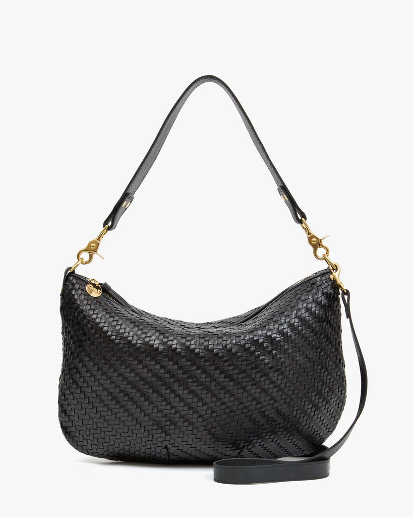 Moyen Messenger in Black Woven Zig-Zag