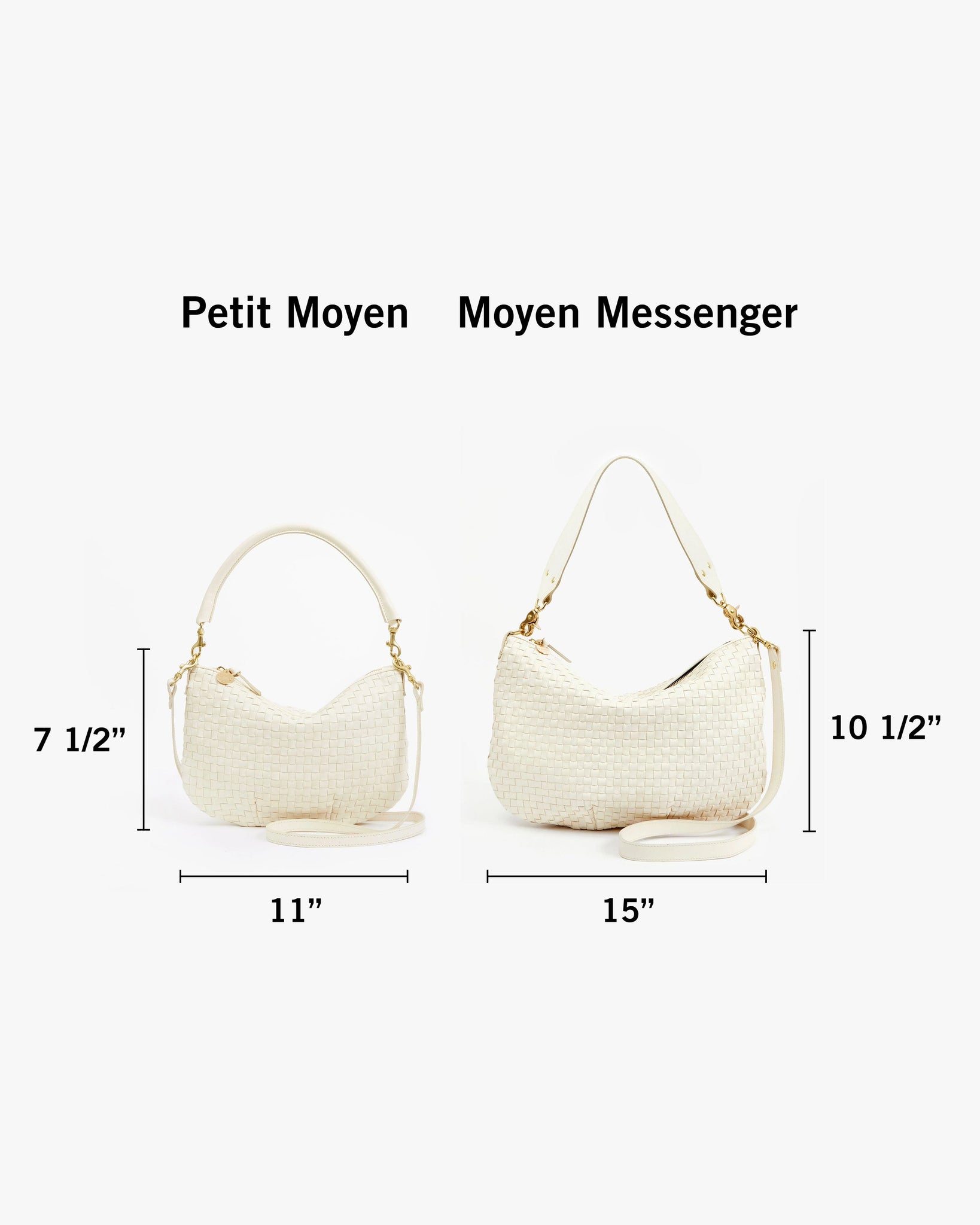 Petit Moyen Messenger in Cream Woven Checker