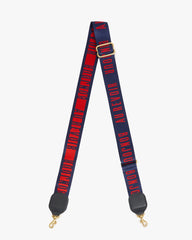 Adjustable Crossbody Strap in Navy/Poppy Bonjour Au Revoir - o/s
