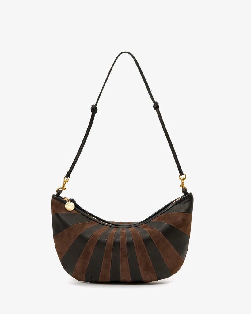 Lune Bag in Black/Chocolate Sunburst