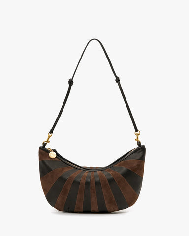 Lune Bag in Black/Chocolate Sunburst