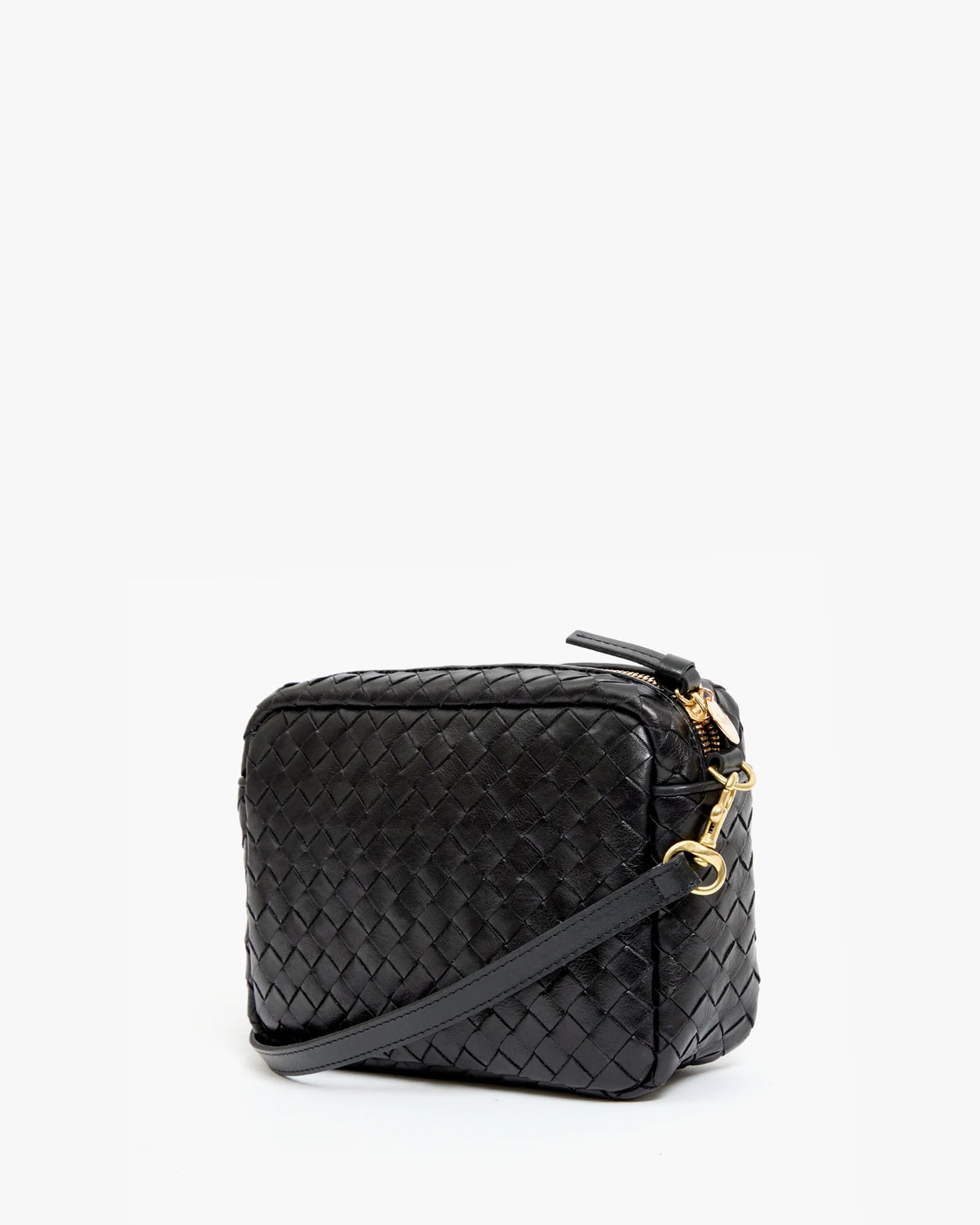Midi Sac in Black Diagonal Woven