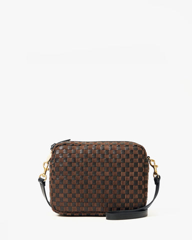 Midi Sac in Black/Chocolate Woven Checker