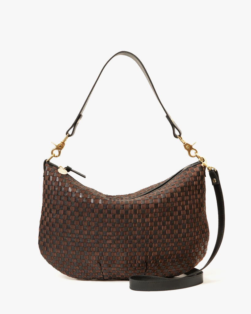Moyen Messenger in Black/Chocolate Woven Checker