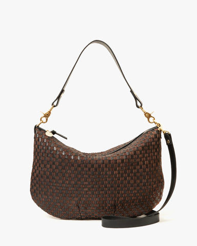 Moyen Messenger in Black/Chocolate Woven Checker