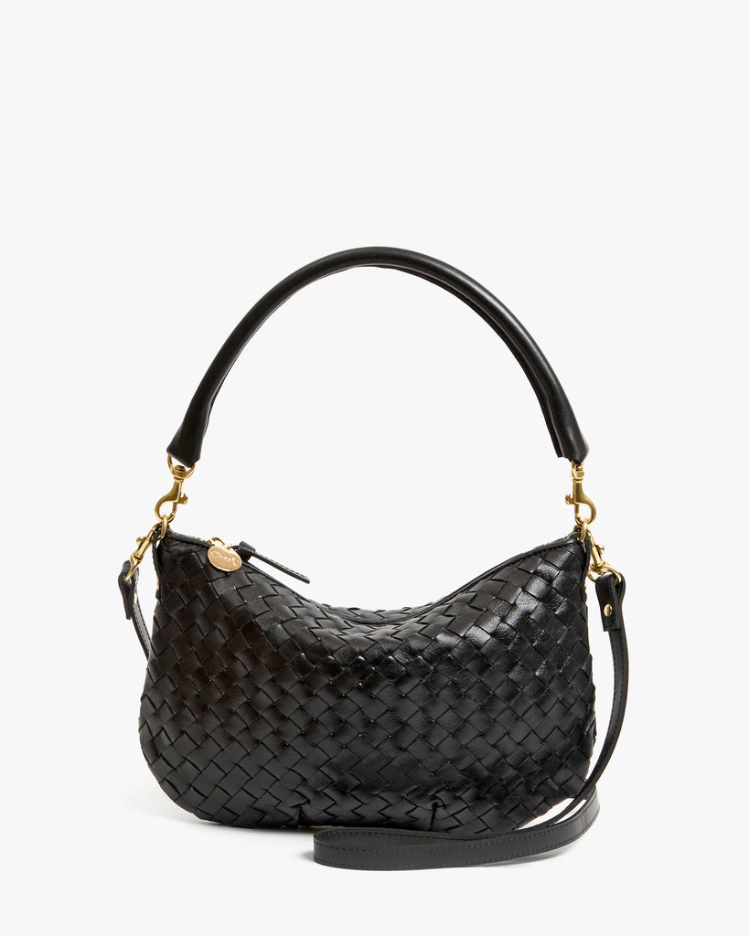 Petit Moyen Messenger in Black Diagonal Woven