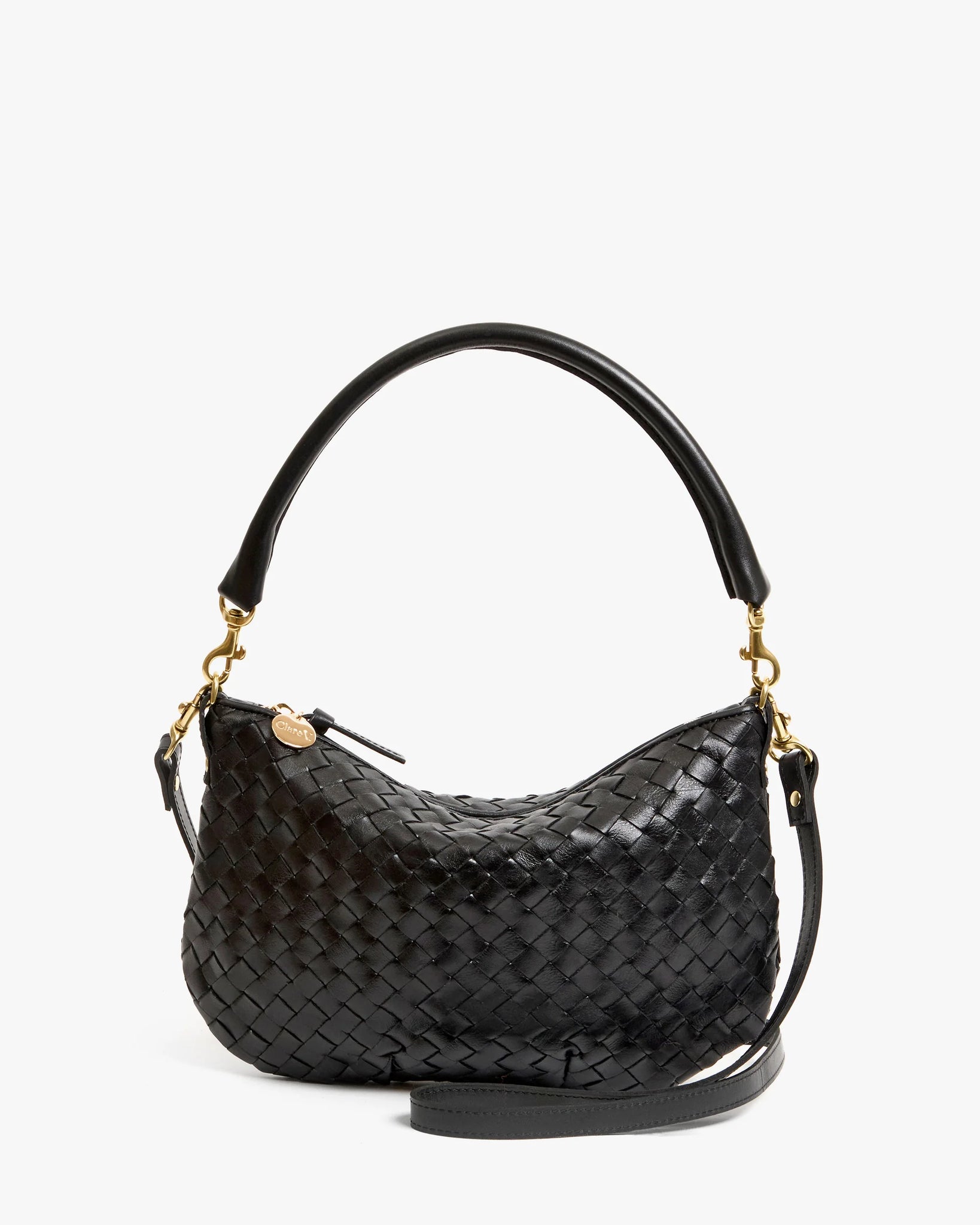 Petit Moyen Messenger in Black Diagonal Woven