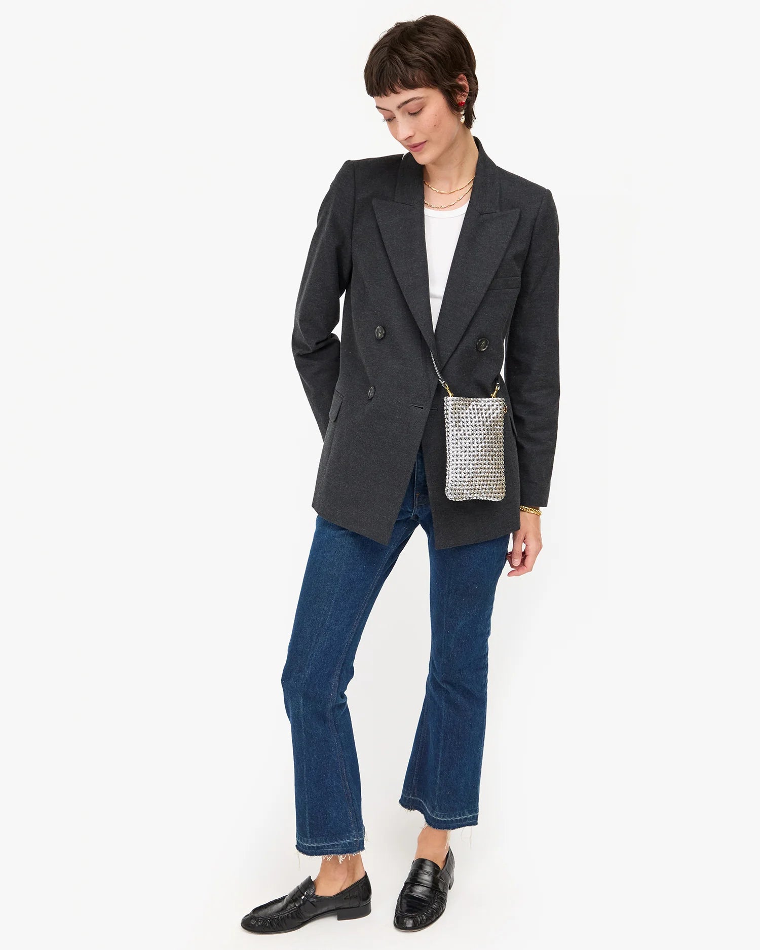 Poche in Silver Woven Étoile