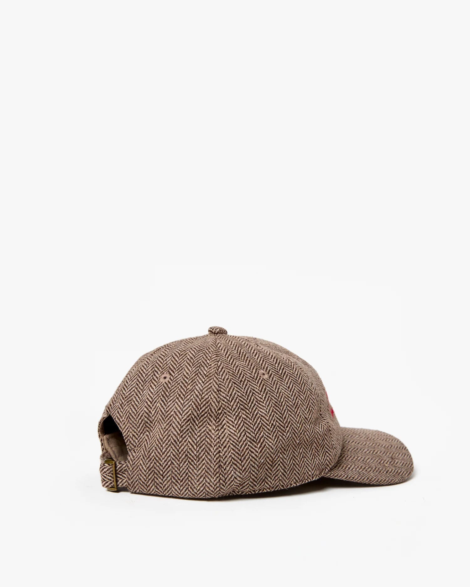 Wool Baseball Hat in Taupe with Super Red Embroidered Ciao