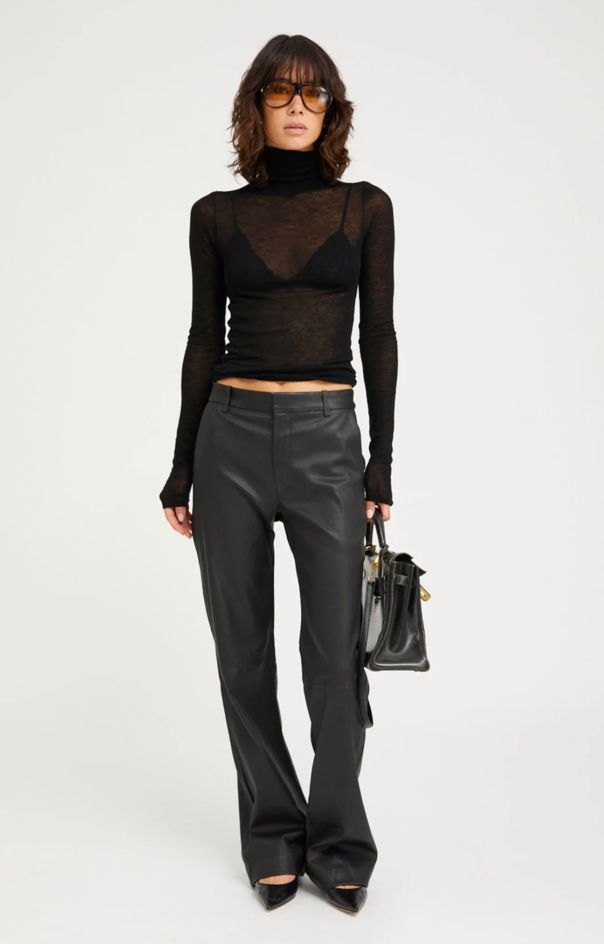 Classic Leather Trousers in Black
