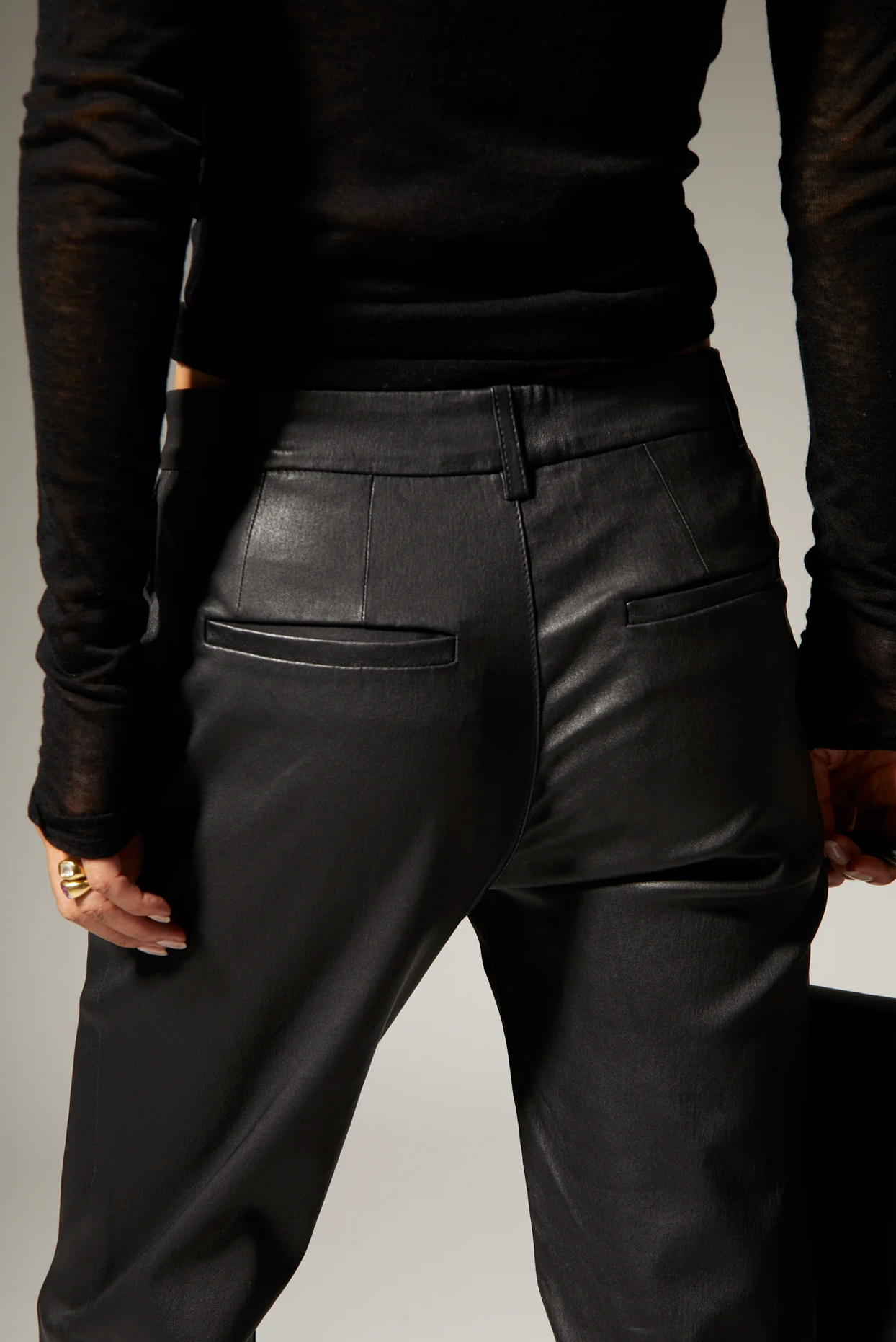 Classic Leather Trousers in Black