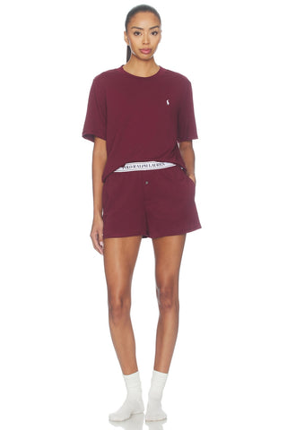 Club Terry Short Sleeve Short Set in Zinfandel