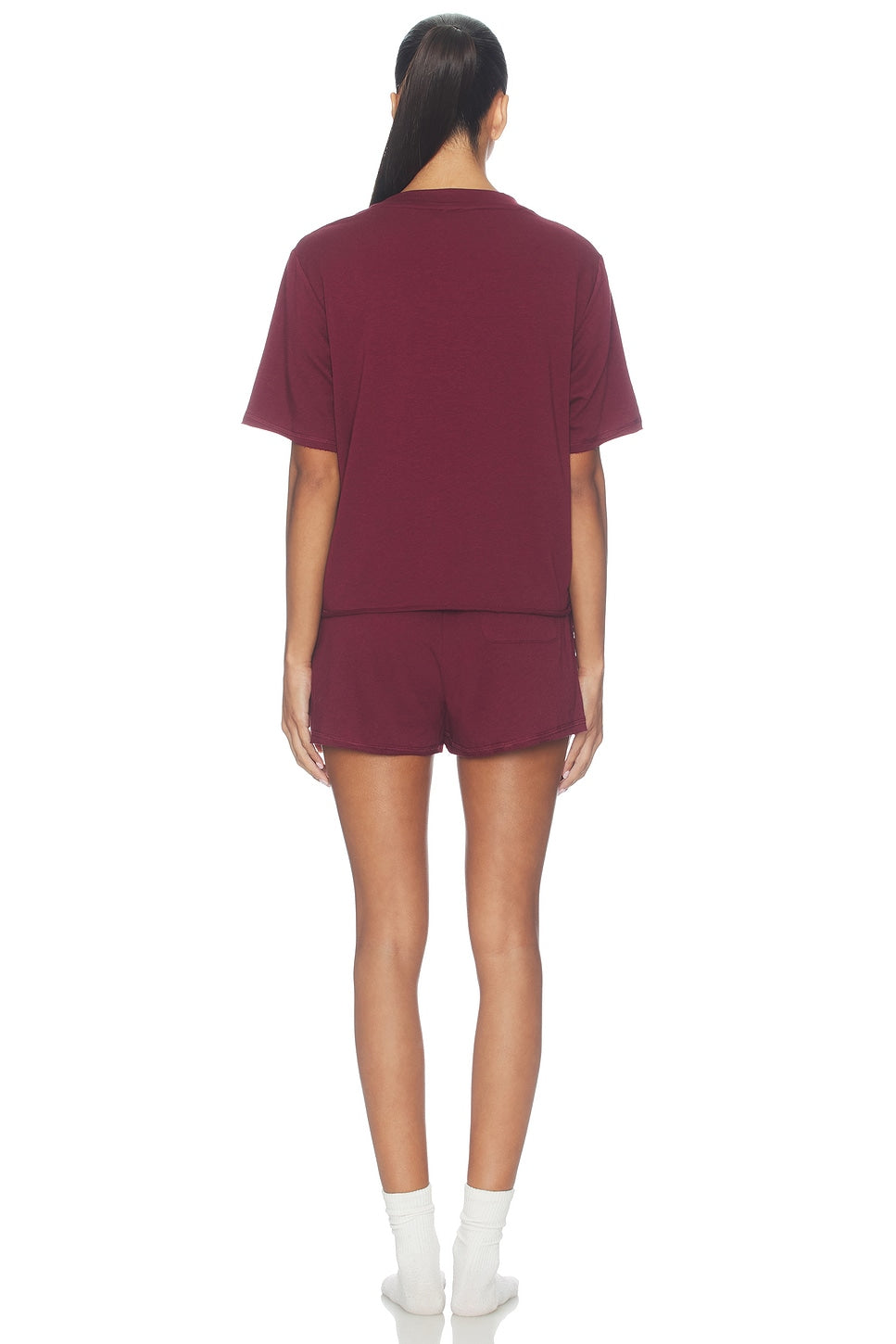 Club Terry Short Sleeve Short Set in Zinfandel