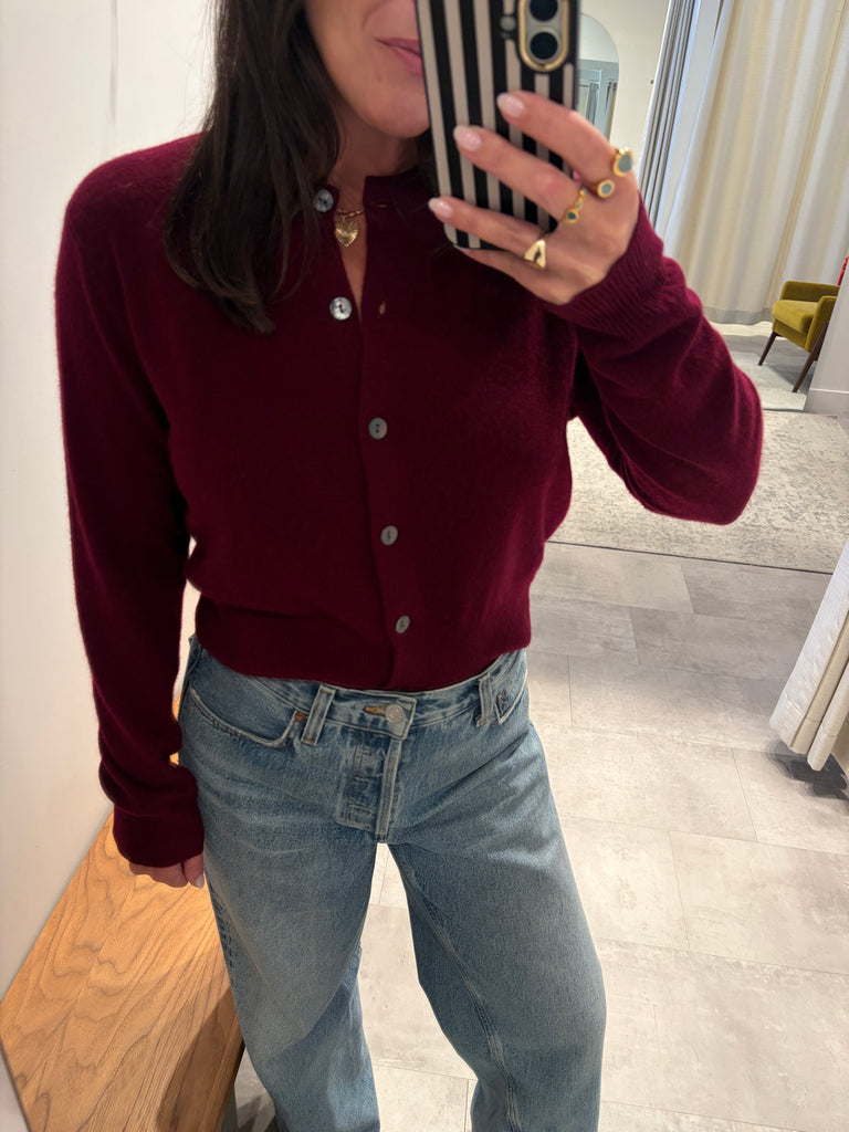 Cuizer Easy Cardi in Burgundy